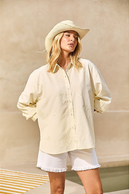 CAMISA LISTRAS BORDADA